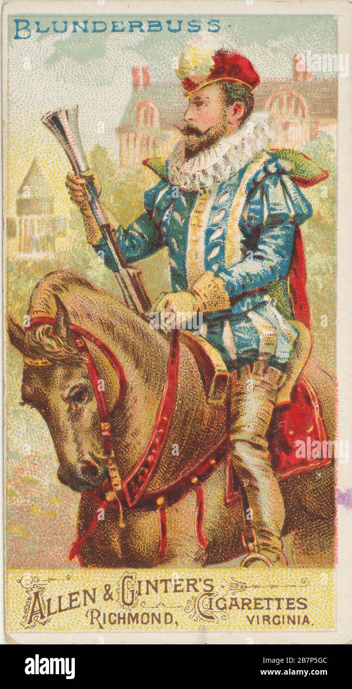 Blunderbuss, from the Arms of All Nations series (N3) for Allen &amp; Ginter Cigarettes Brands, 1887. Stock Photo