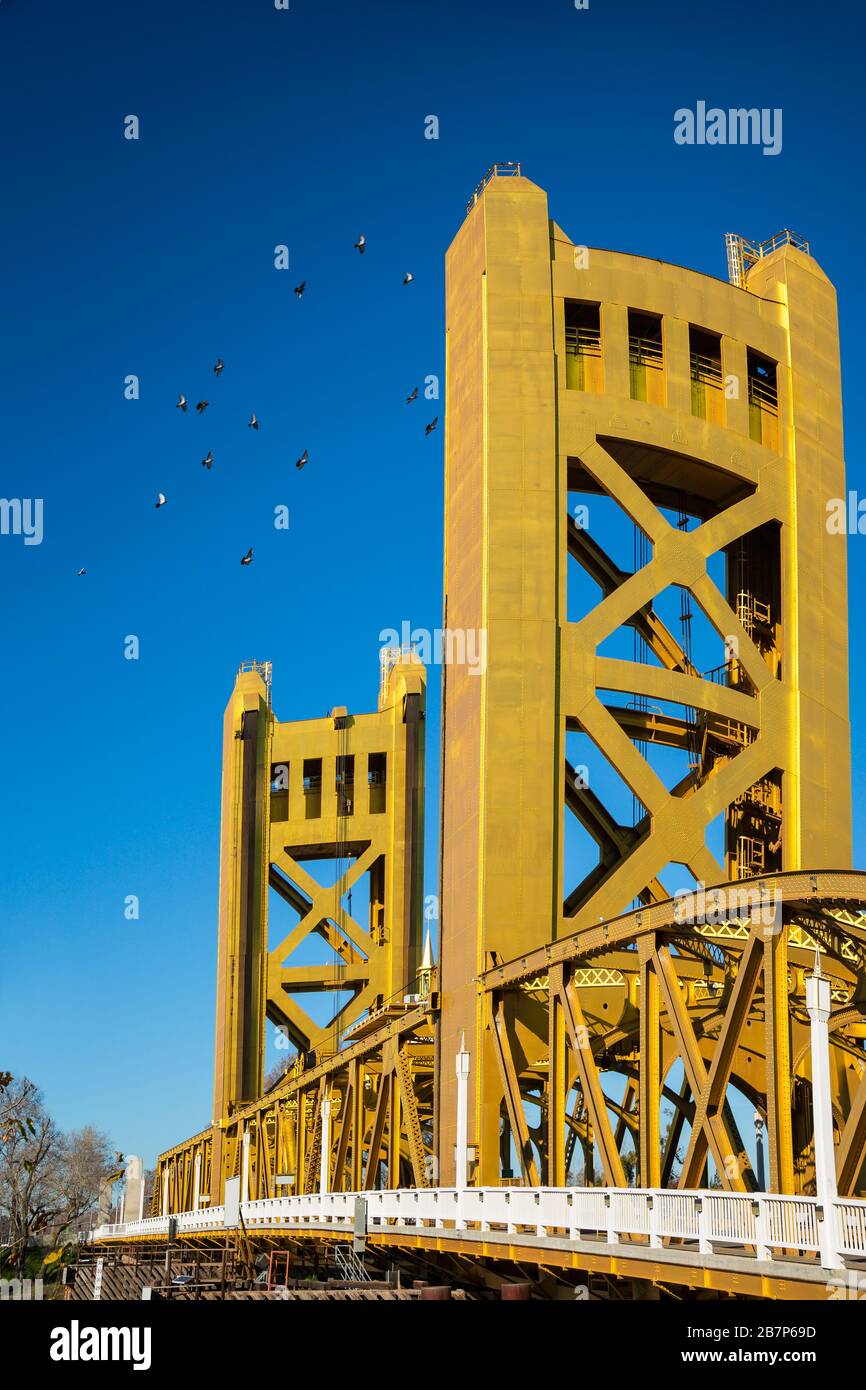 Tower bridge in Sacramento, CA, during day time Stock Photo
