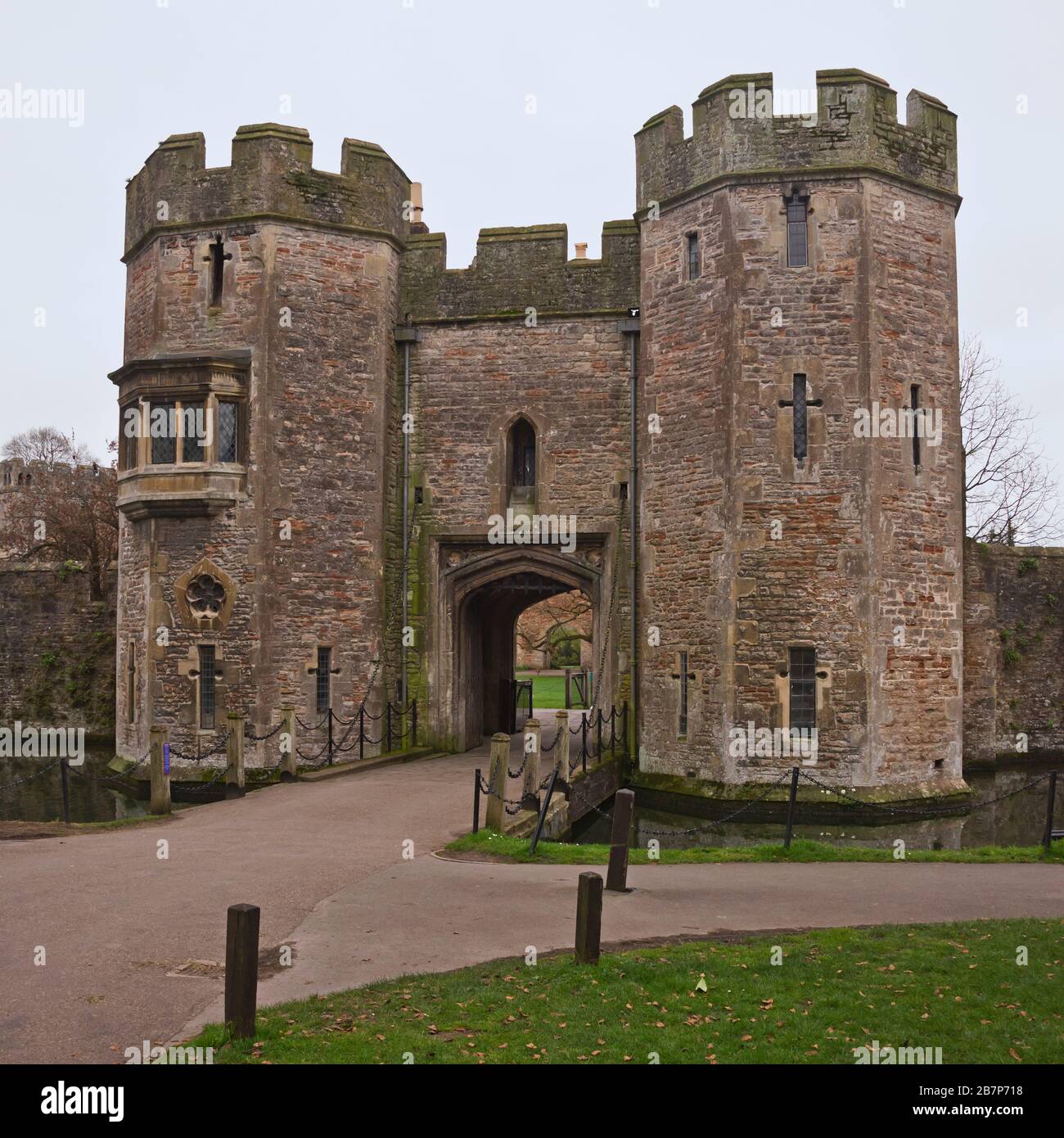 the doulting stone, fortified main entrance and gate house of the