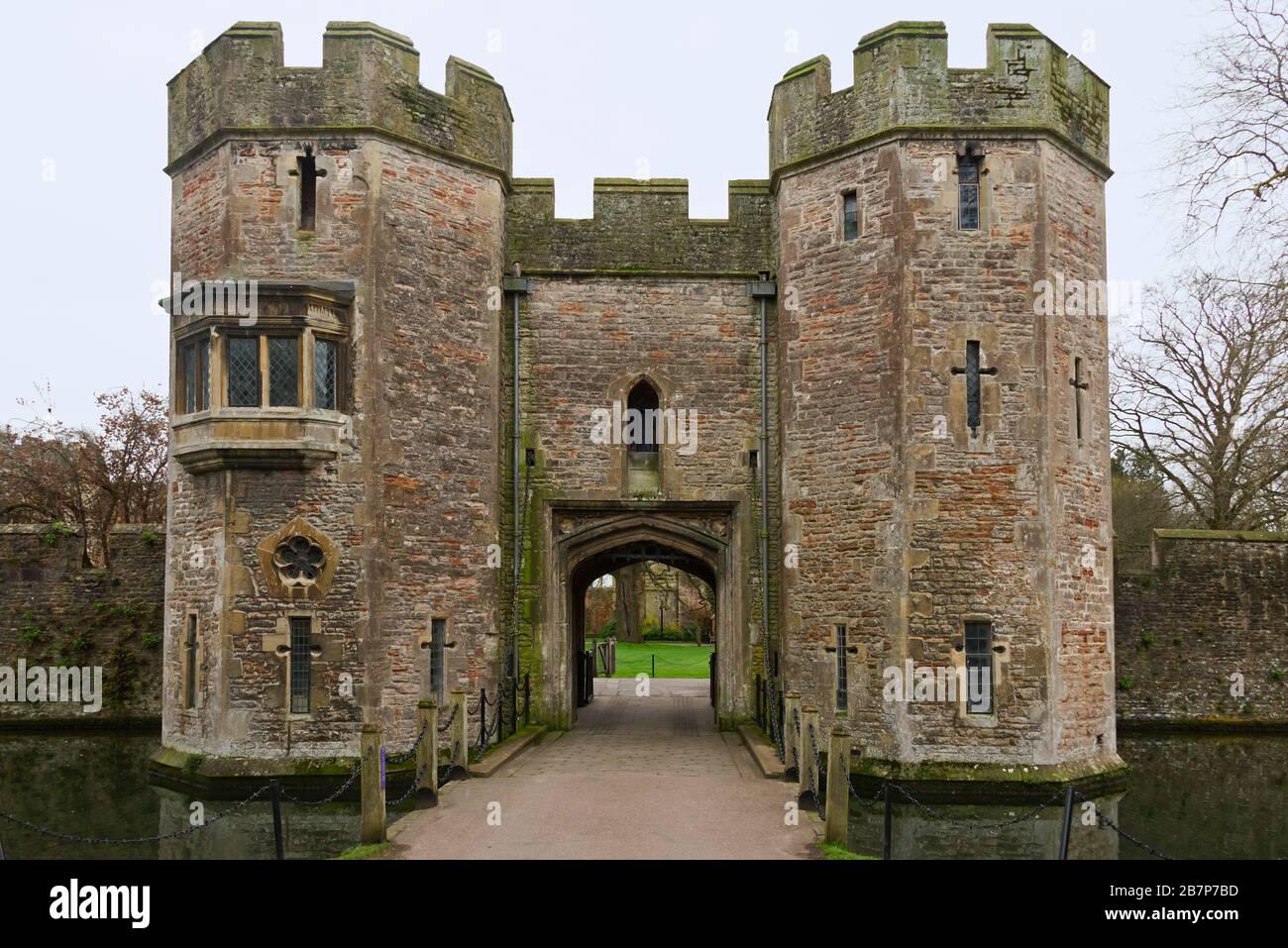 the doulting stone, fortified main entrance and gate house of the