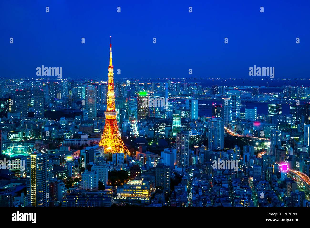 Tokyo tower at night Stock Photo - Alamy