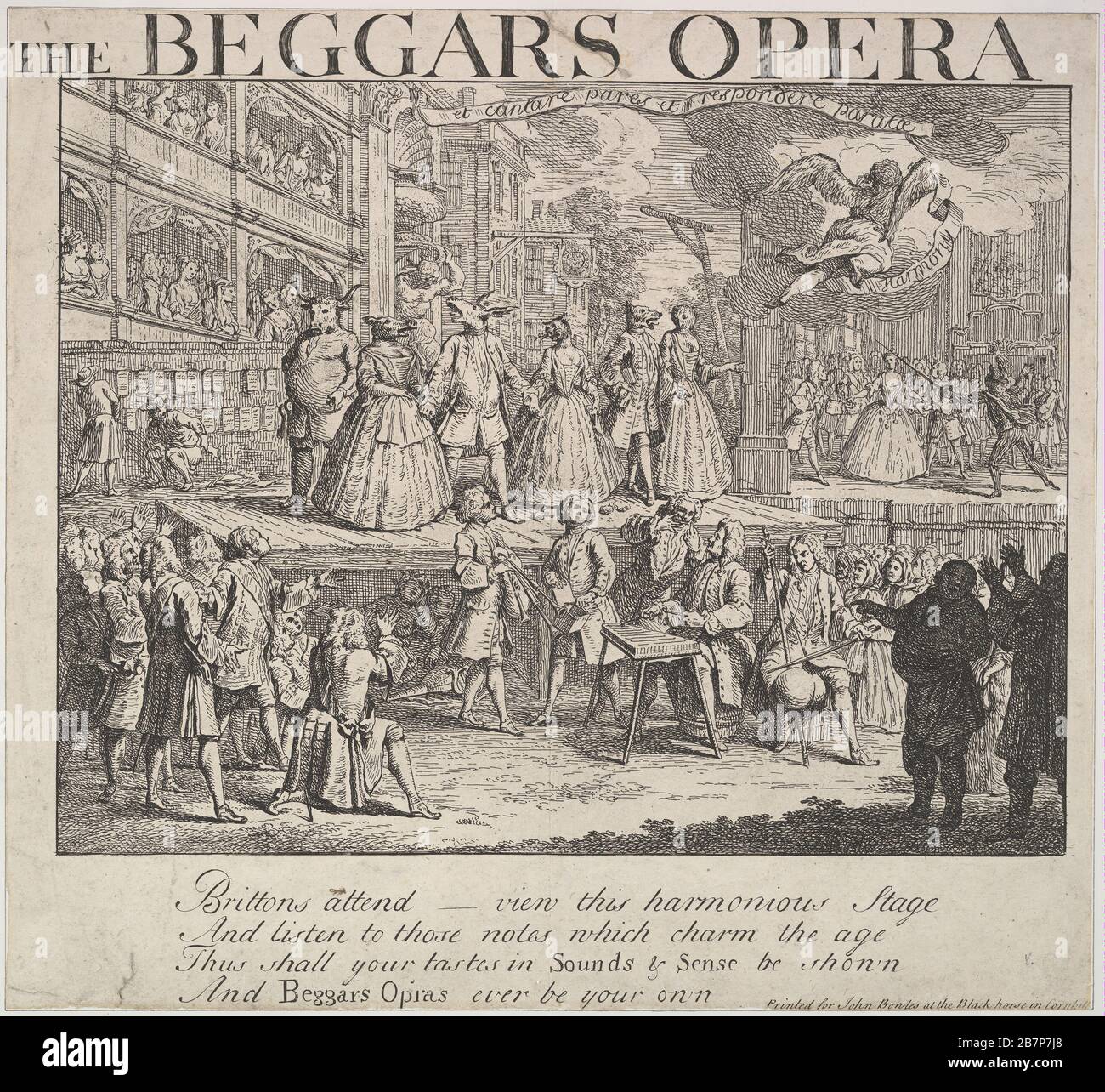 The Beggars Opera, 1728.  Formerly attributed to William Hogarth Stock Photo
