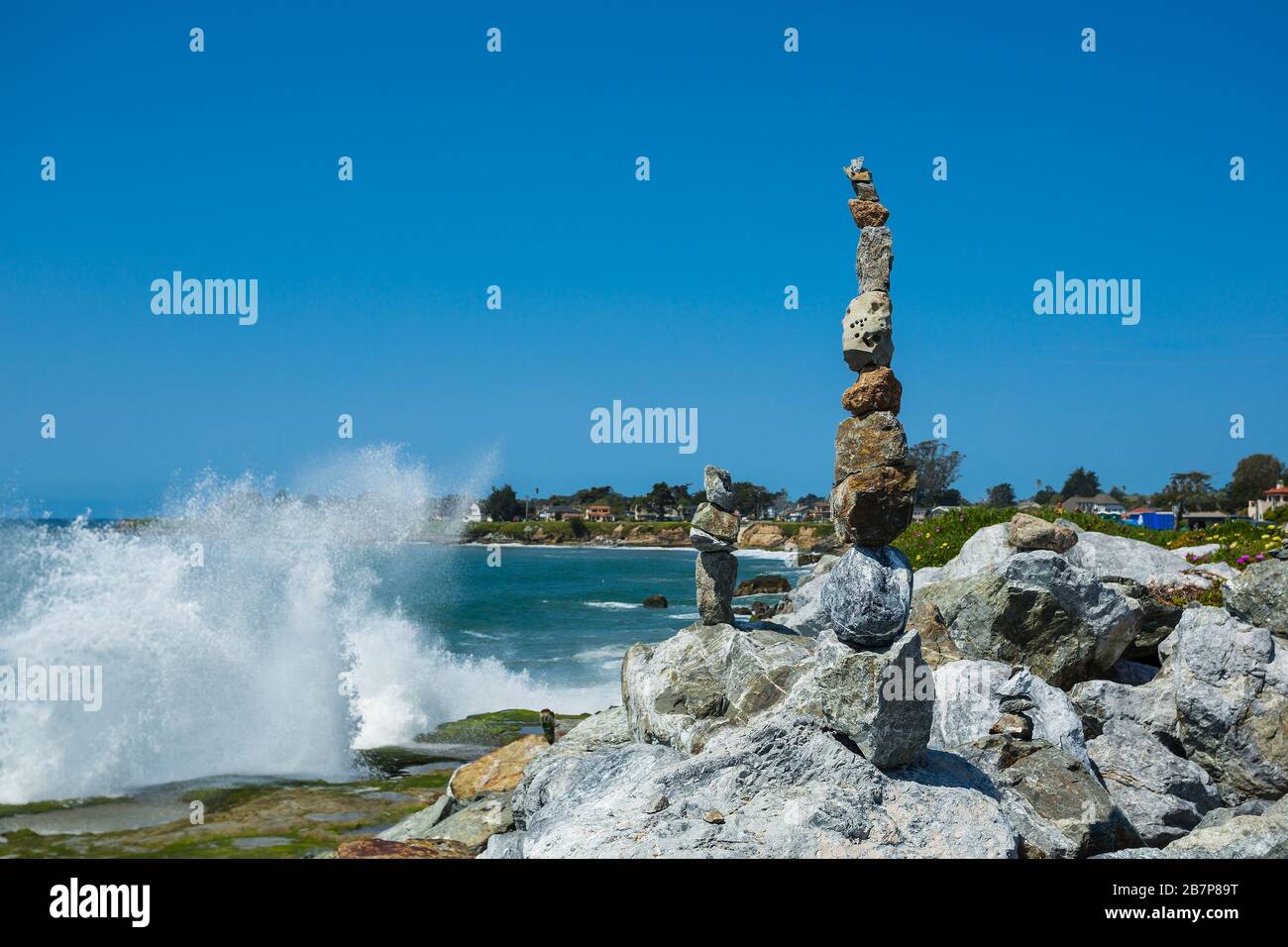 Balance Rocks Ocean Balanced rocks on a beach with waves Stock Photo - Alamy