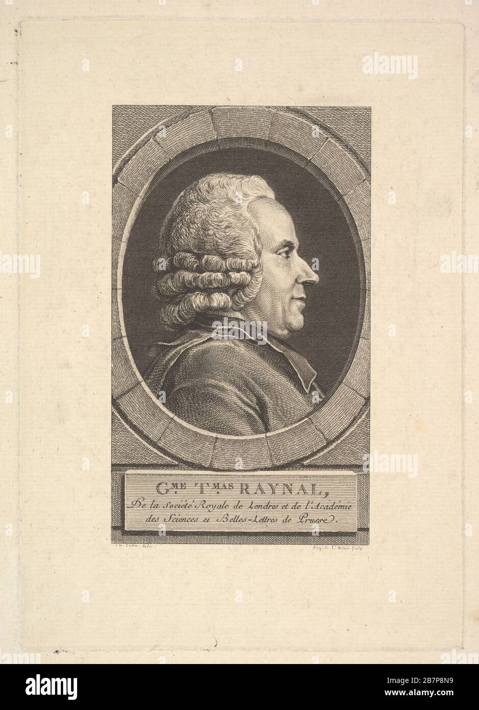 Portrait of Guillaume-Thomas Raynal, 1773. After Charles Nicolas Cochin II Stock Photo