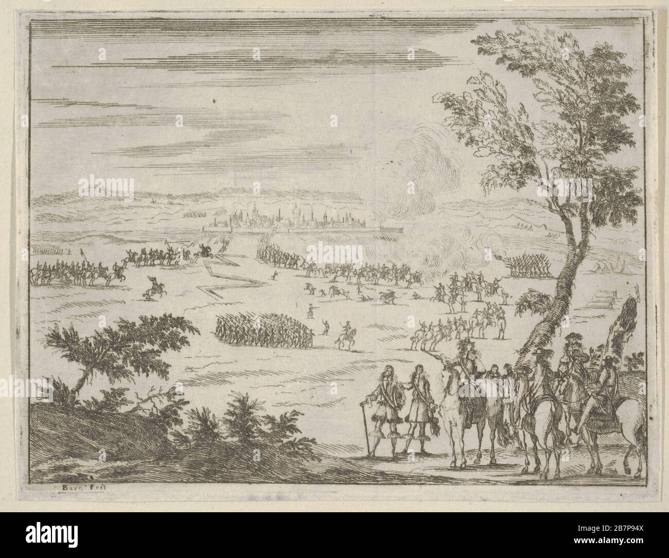 Francesco I d'Este and the French Army Besiege Valenza, which has Been Taken by the Spanish, and by Persisting with Intrepid Courage, Succeeds in the Endeavor, from L'Idea di un Principe ed Eroe Cristiano in Francesco I d'Este, di Modena e Reggio Duca VIII [...], 1659. Stock Photo