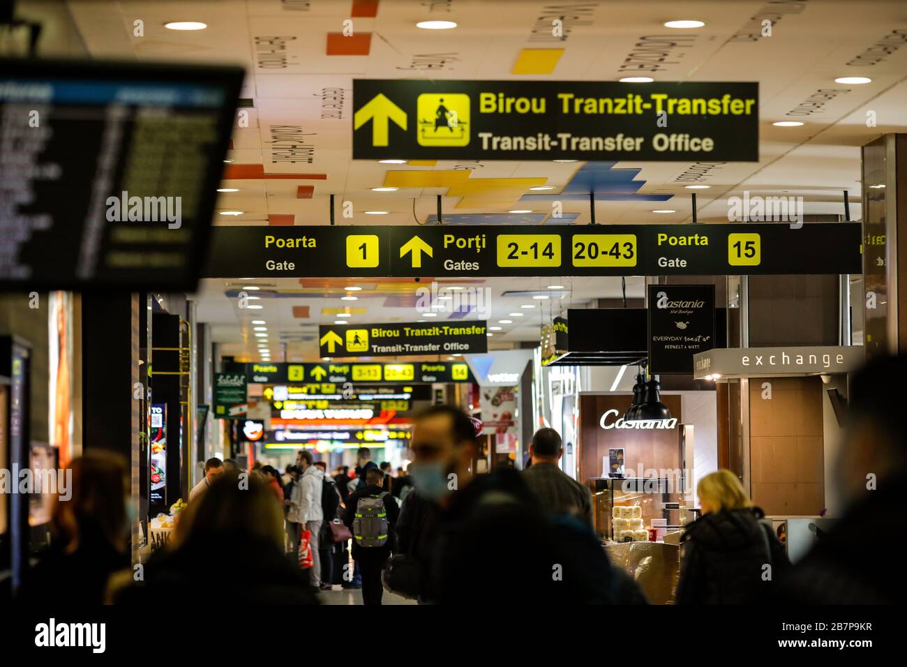 Otopeni, Romania - February 25, 2020: Details from the interior of Henri  Coanda International Airport, near Bucharest, Romania Stock Photo - Alamy