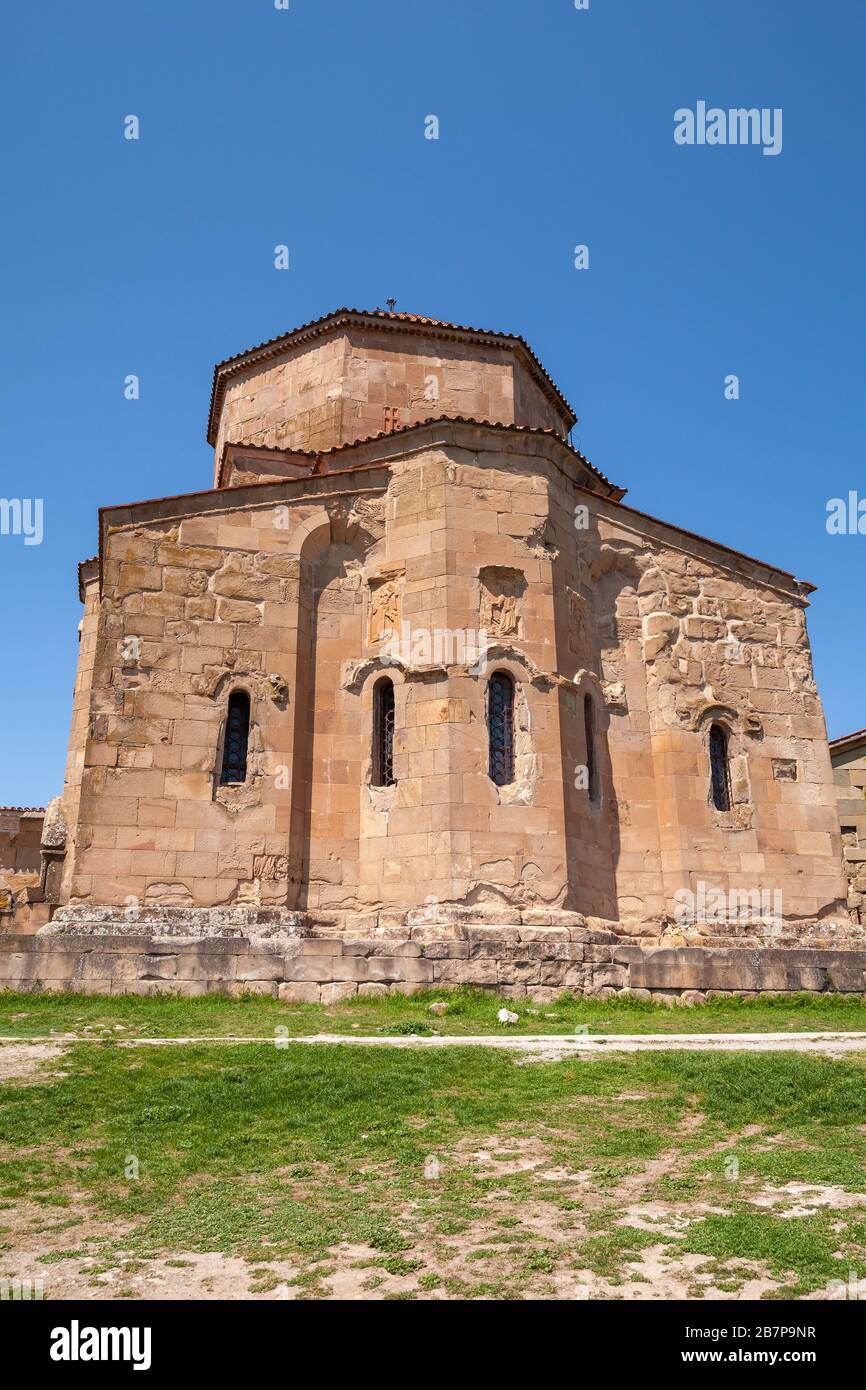 Jvari Monastery, it is a sixth-century Georgian Orthodox monastery located on the mountain peak near Mtskheta, Georgia Stock Photo