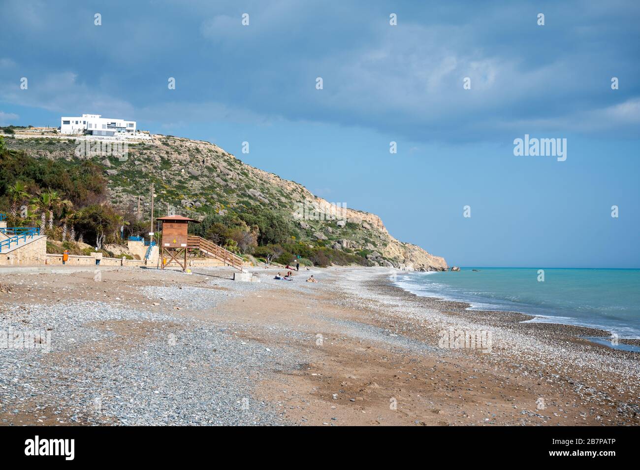 Empty beach at Pissouri, Pafos, Cyprus Stock Photo