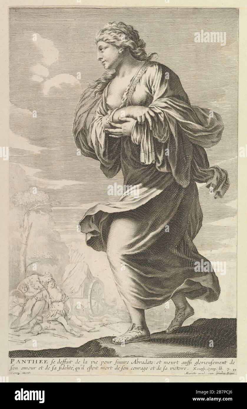 Panth&#xe9;e, 1647. Possibly Julia Drusilla (16-38), a member of the Roman imperial family, given the title of &quot;Panthea&quot; on her death. After Claude Vignon Stock Photo
