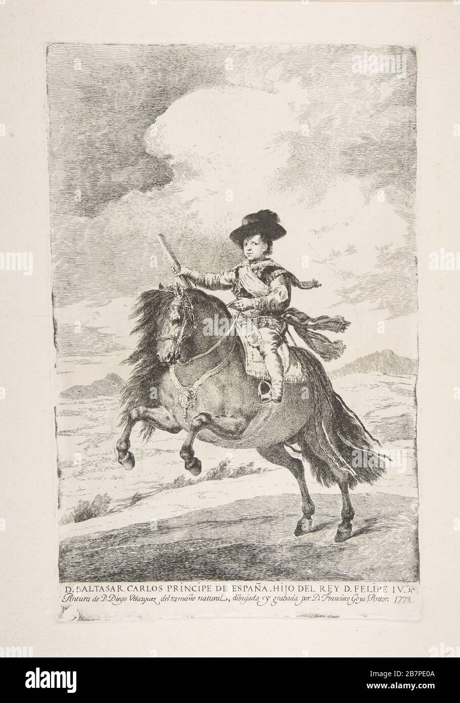 Balthasar Carlos, Prince of Spain and Son of Philip IV (D. Baltasar Carlos Principe de Espa&#xf1;a. Hijo del Rey D. Felipe IV), from Etchings after Velazquez, 1778. Stock Photo