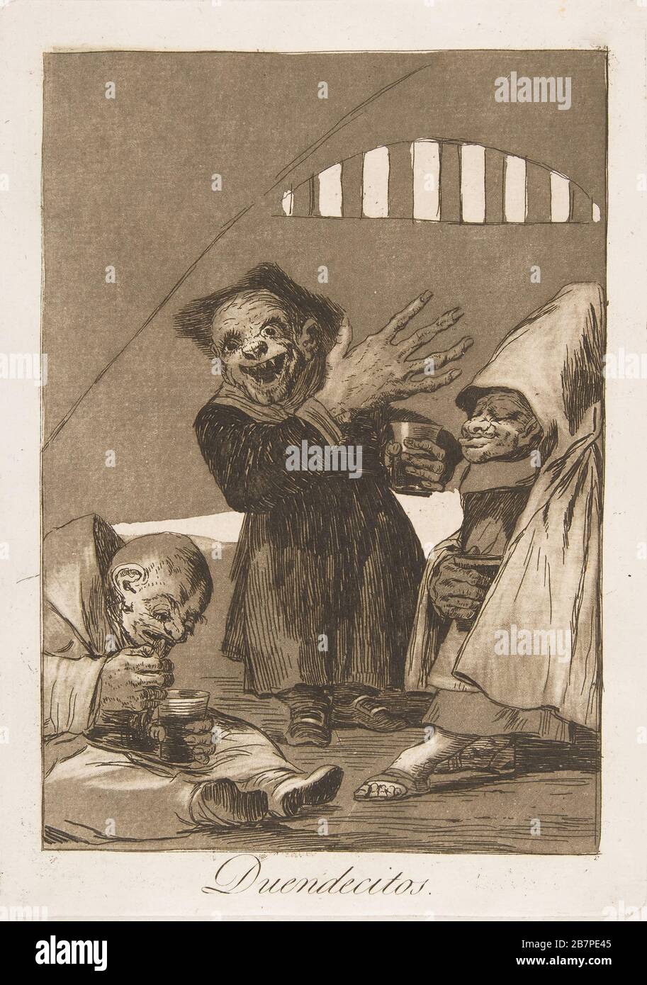 Plate 49 from 'Los Caprichos': Hobgoblins (Duendecitos.), 1799. Stock Photo