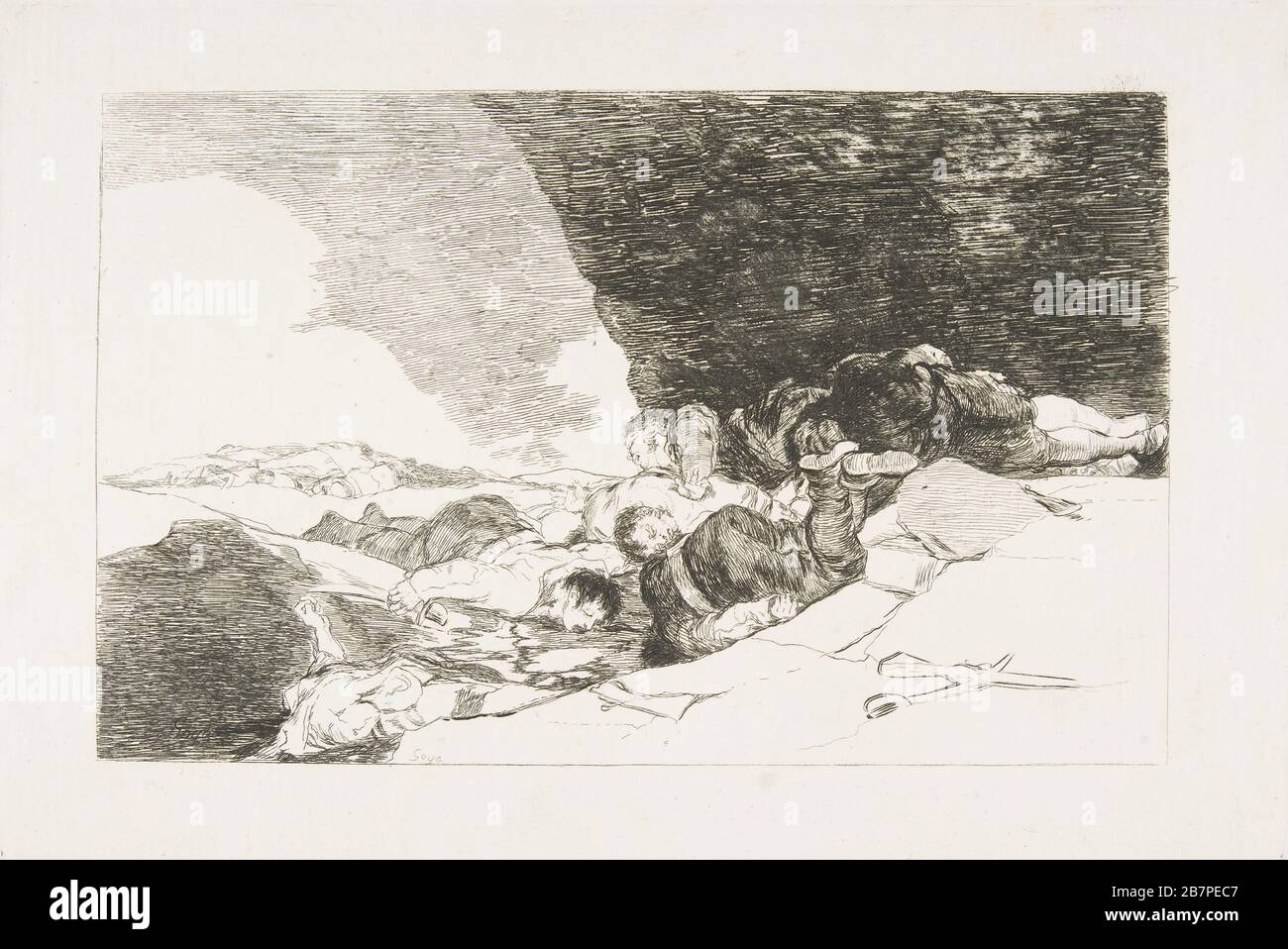 Plate 23 from 'The Disasters of War' (Los Desastres de la Guerra): 'The Same Elsewhere.' (Lo mismo en otras partes.), 1810. Stock Photo