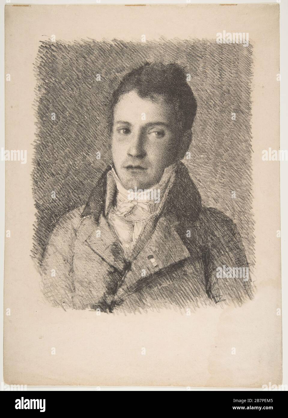 Portrait of a Young Man, ca. 1820. Stock Photo