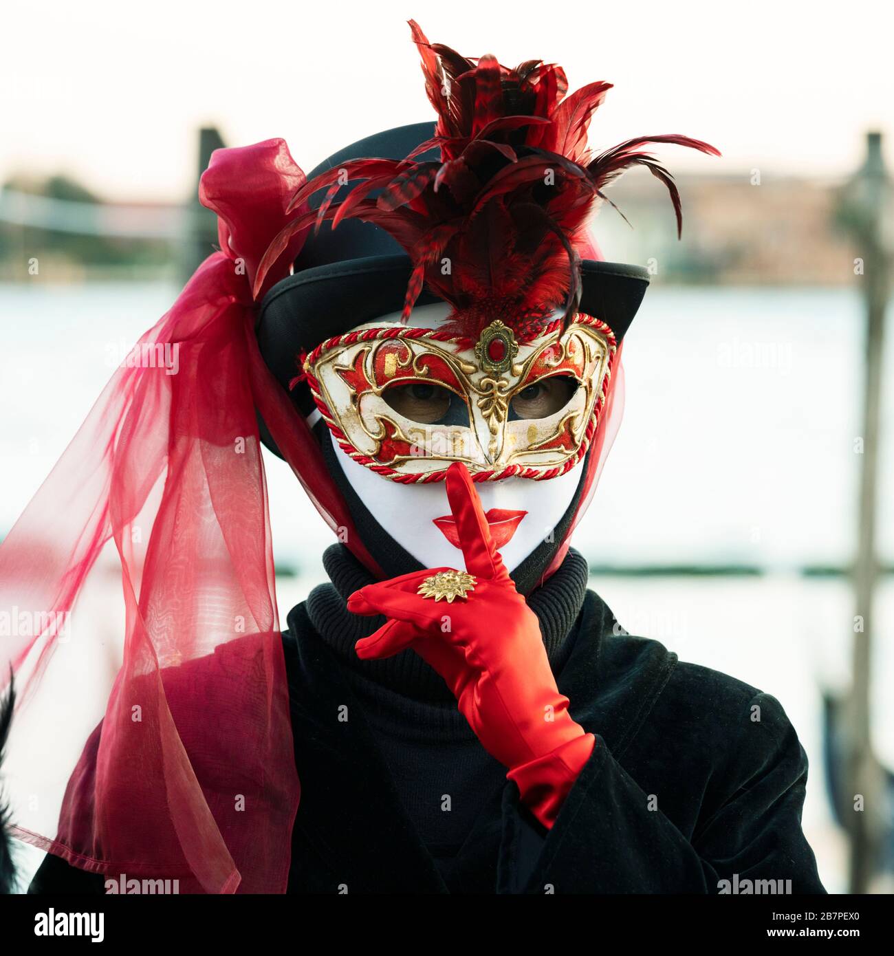 Carnival of Venice, mask and finger, Italy Stock Photo - Alamy