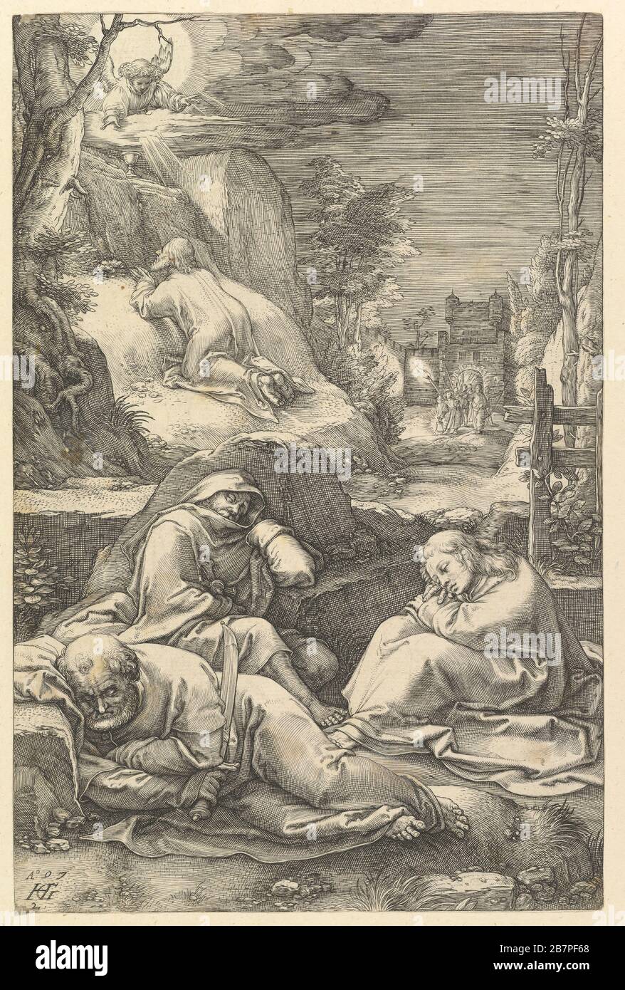 The Agony in the Garden, from The Passion of Christ, 1597 Stock Photo ...