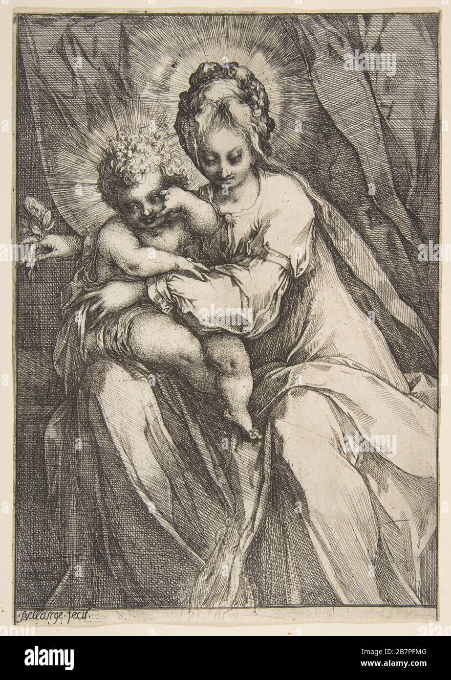 Madonna with a Rose, 1595-1616. Stock Photo