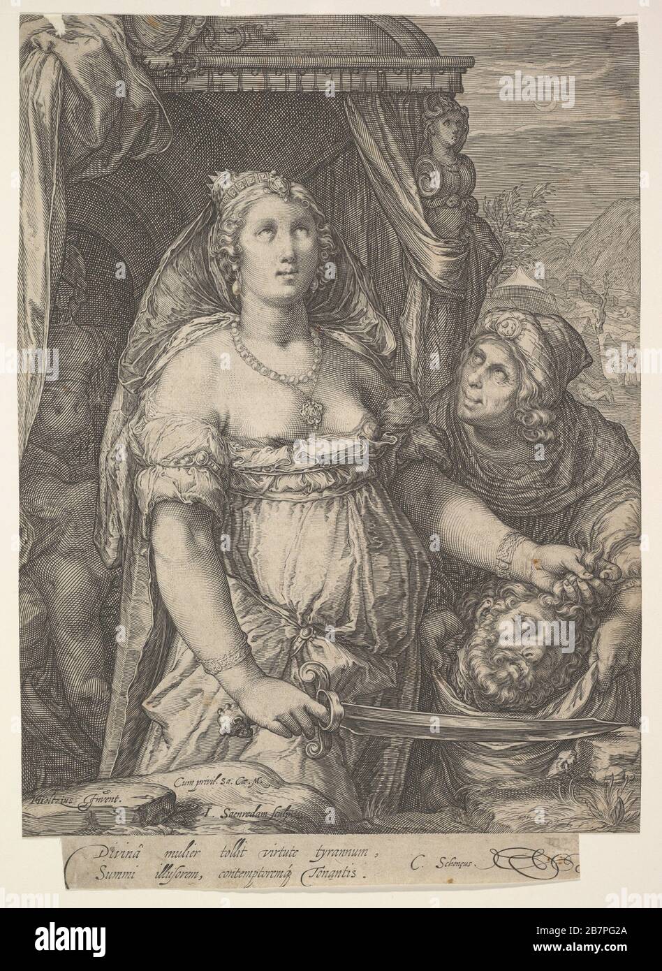 Judith and the Head of Holofernes, 1575&#x2014;1607. After Hendrick Goltzius Stock Photo