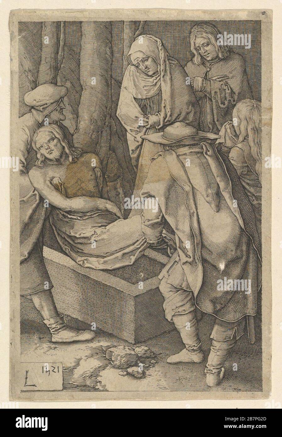 The Entombment (copy), 1521. After Lucas van Leyden Stock Photo