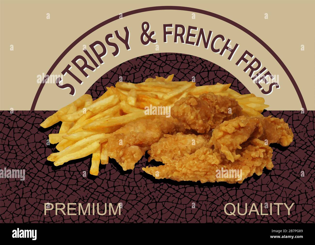 Stripsy & French fries - fast food restaurant Stock Vector