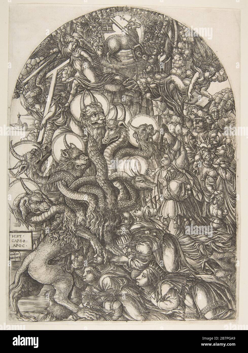 The Beast with Seven Heads and Ten Horns, from the Apocalypse.n.d. Stock Photo
