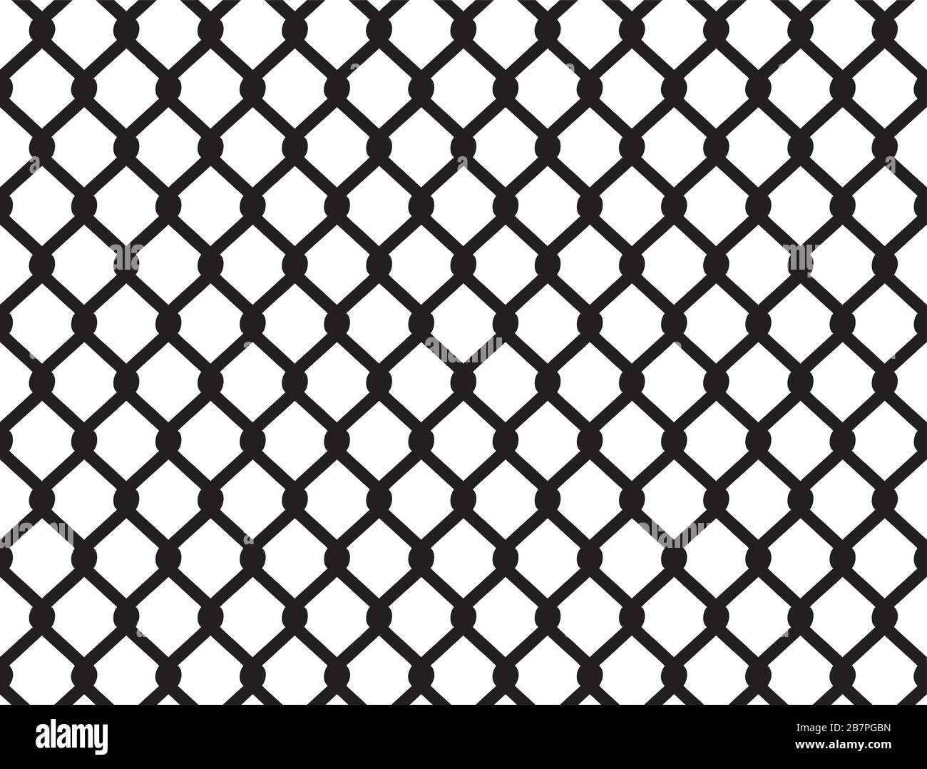 Chain link fence seamless isolated on white Stock Vector