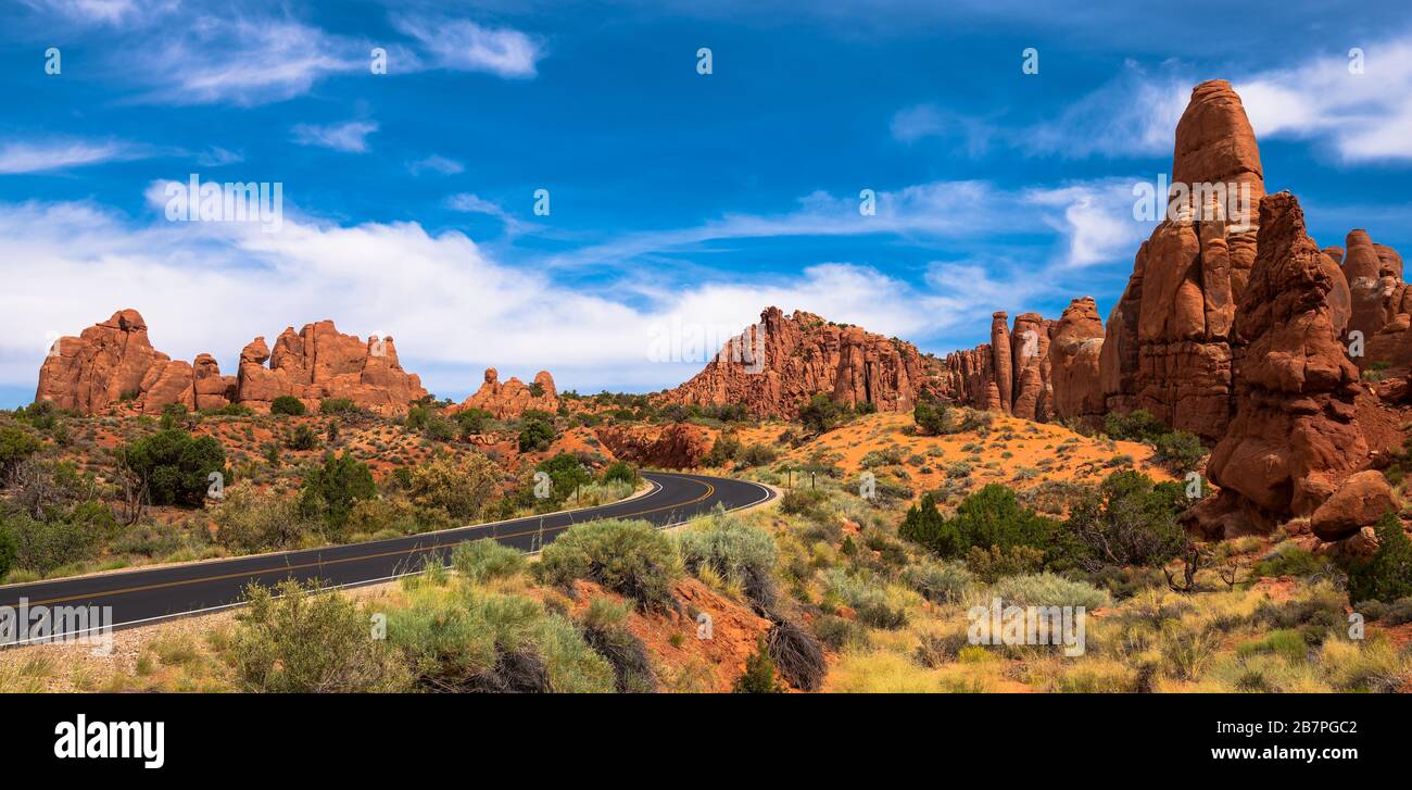 Road in arches national park hi-res stock photography and images - Alamy