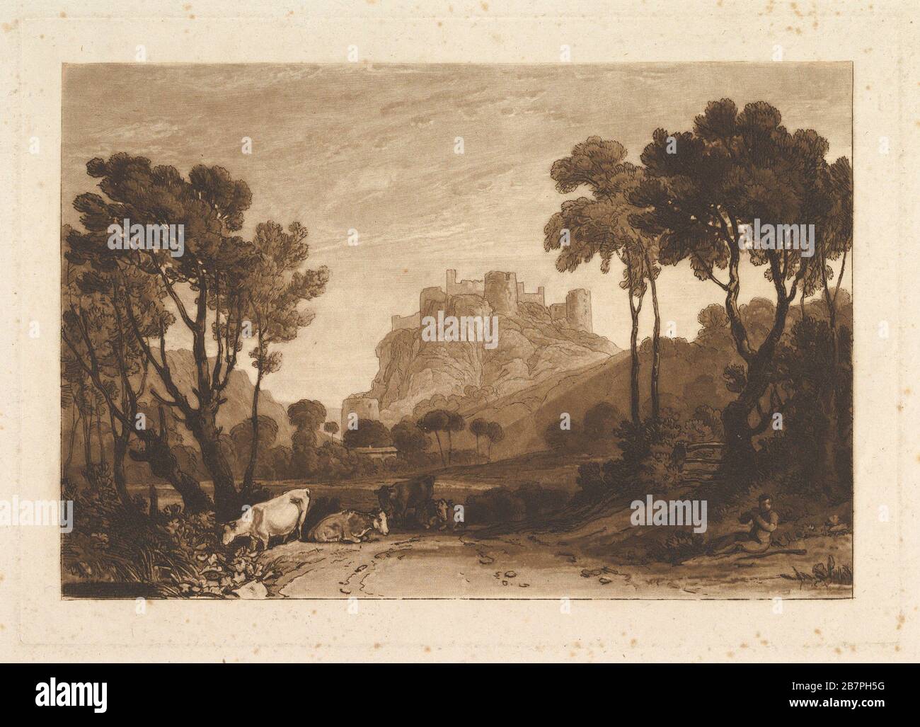 The Castle above the Meadows (Liber Studiorum, part II, plate 8), 1808. Stock Photo