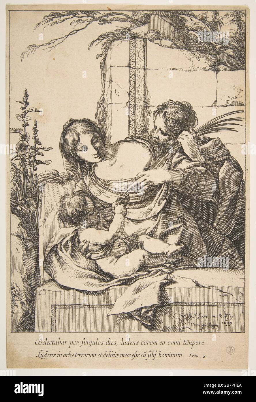 Holy Family with Palm, 1639. Stock Photo