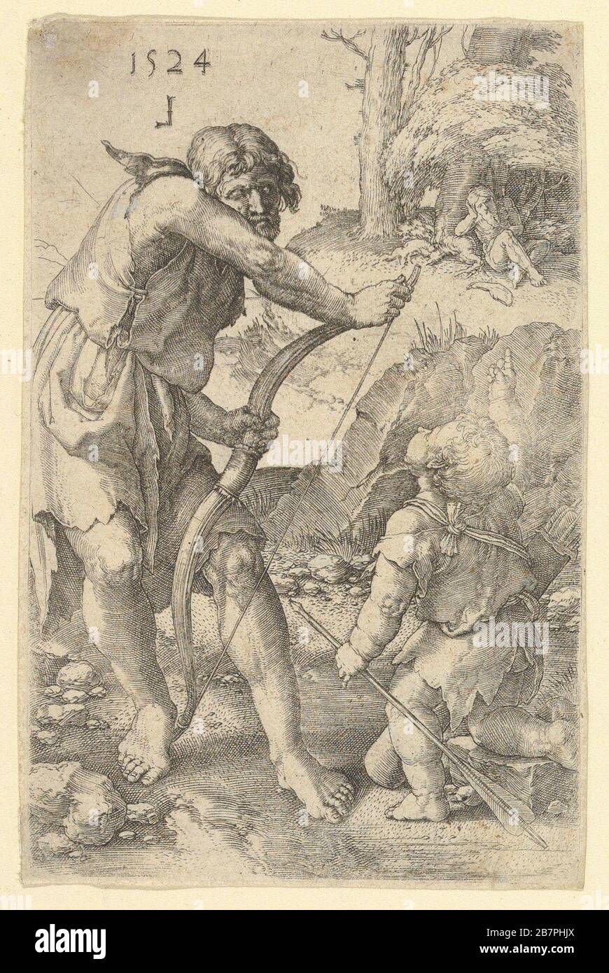 Lamech and Cain, 1524. Stock Photo