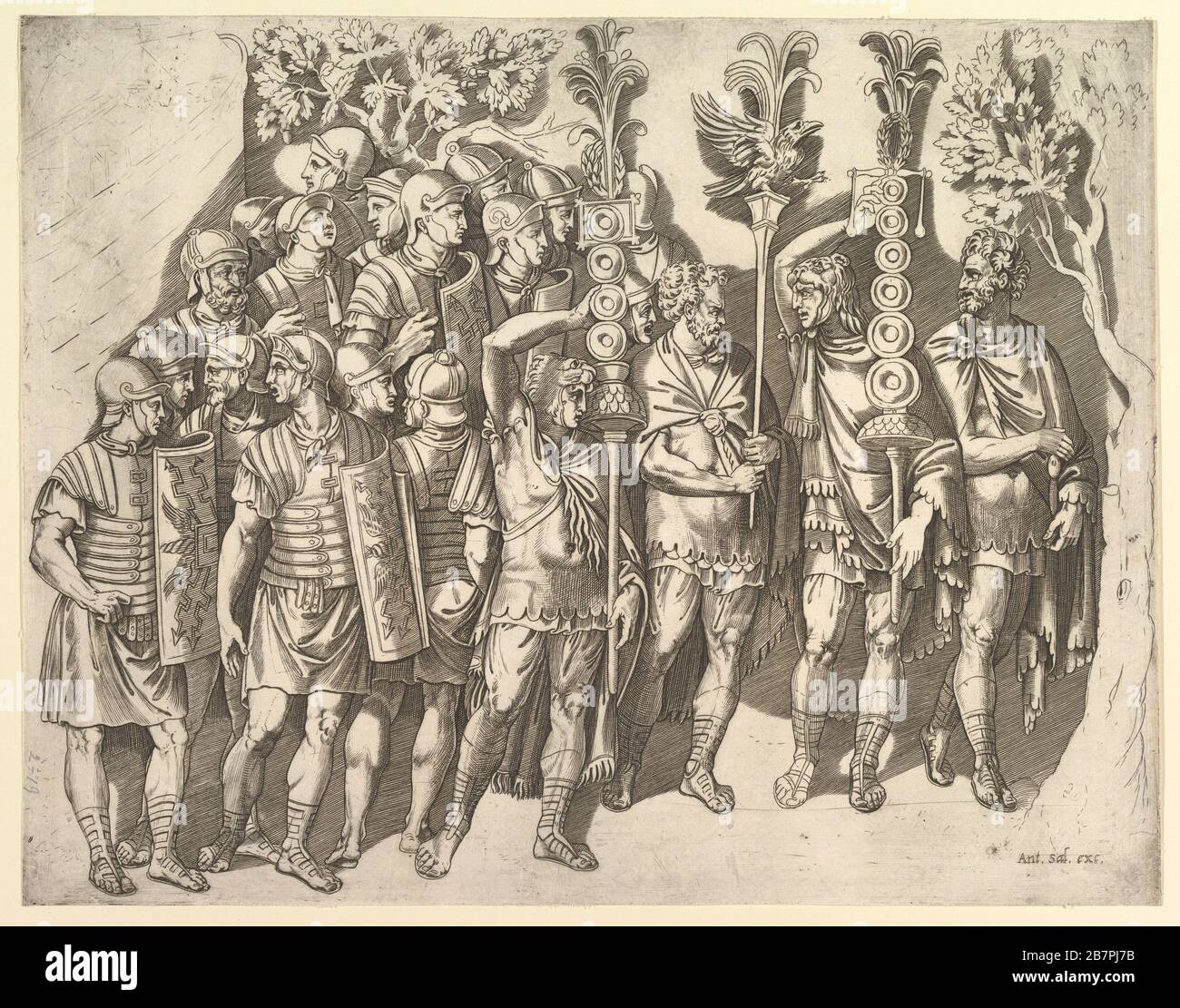 Speculum Romanae Magnificentiae: A Roman Legion (from Trajan's Column), 16th century. Stock Photo