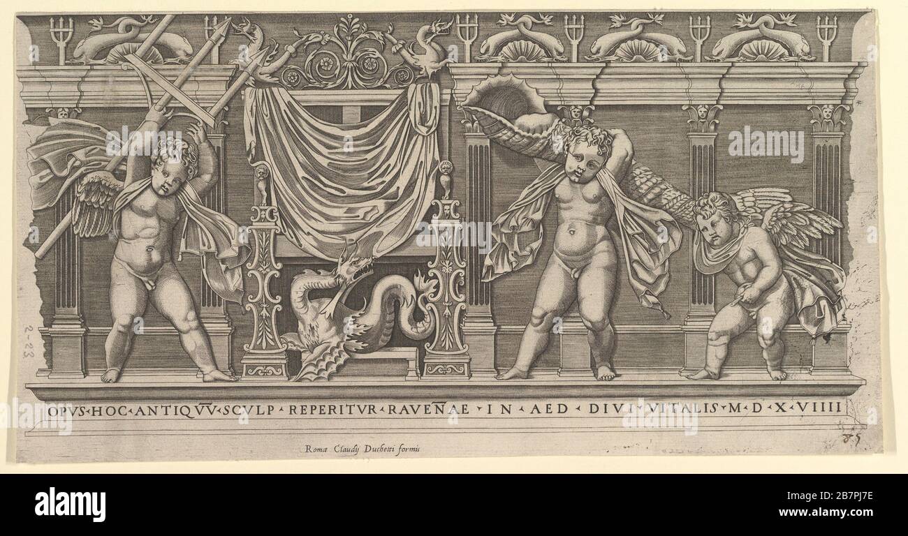 Speculum Romanae Magnificentiae BasRelief with Three Cupids, 1519 Stock Photo Alamy