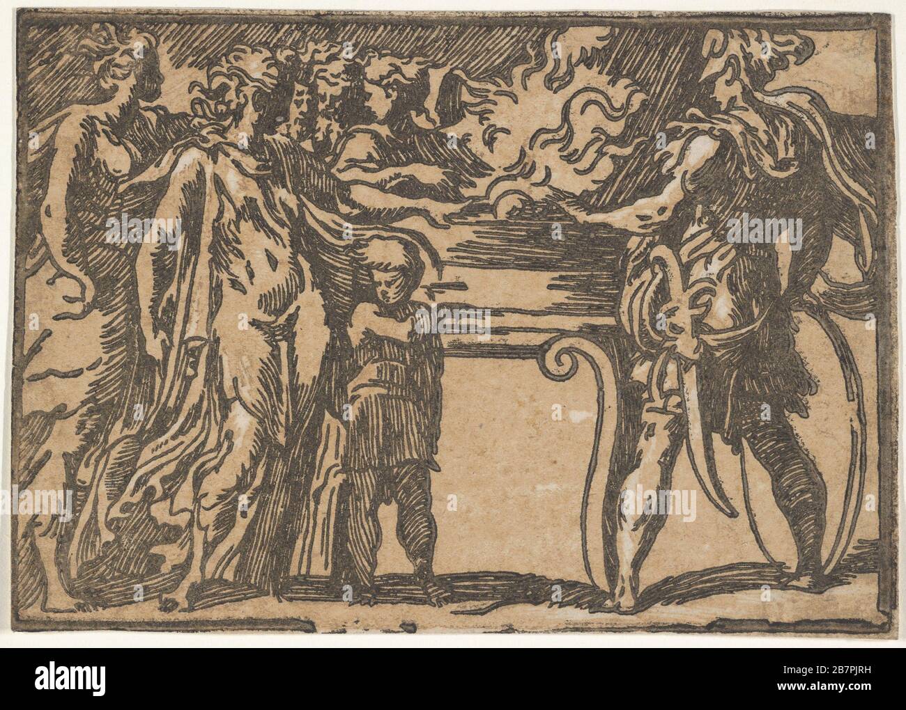 The Sacrifice' or 'Mucius Scaevola', after Parmigianino, 16th century. Stock Photo