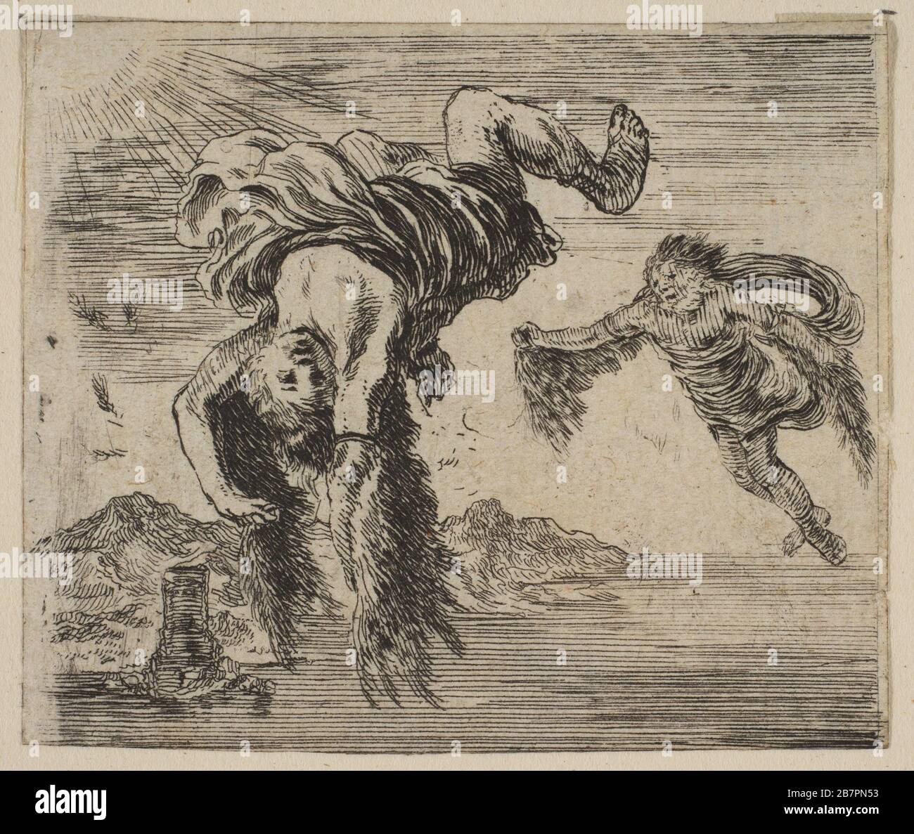 Daedalus and Icarus, from 'Game of Mythology' (Jeu de la Mythologie), 1644. Stock Photo