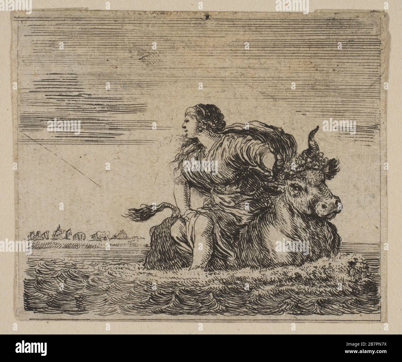 Jupiter and Europa, from 'Game of Mythology' (Jeu de la Mythologie), 1644. Stock Photo