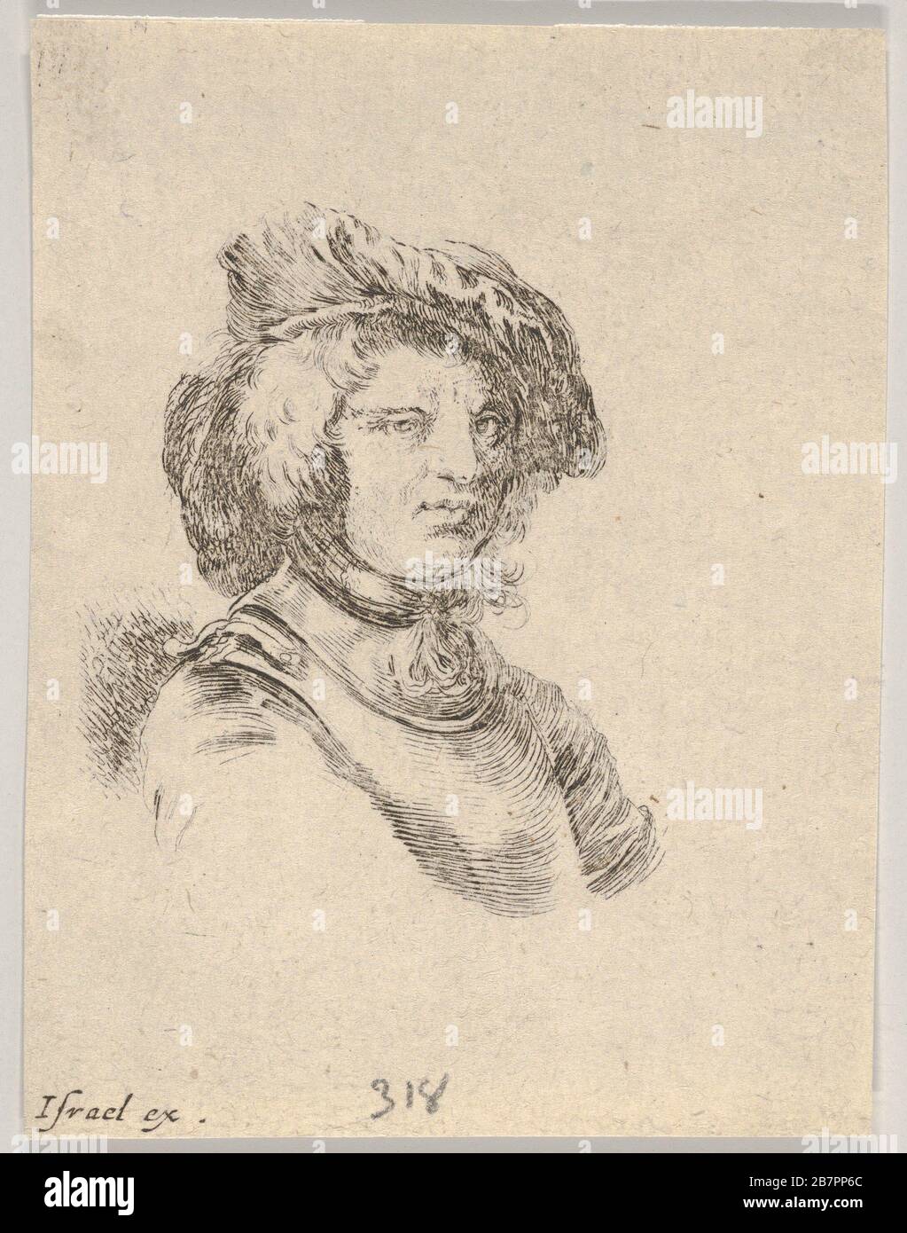 Plate 11 bust of a man wearing a cap and looking towards the right