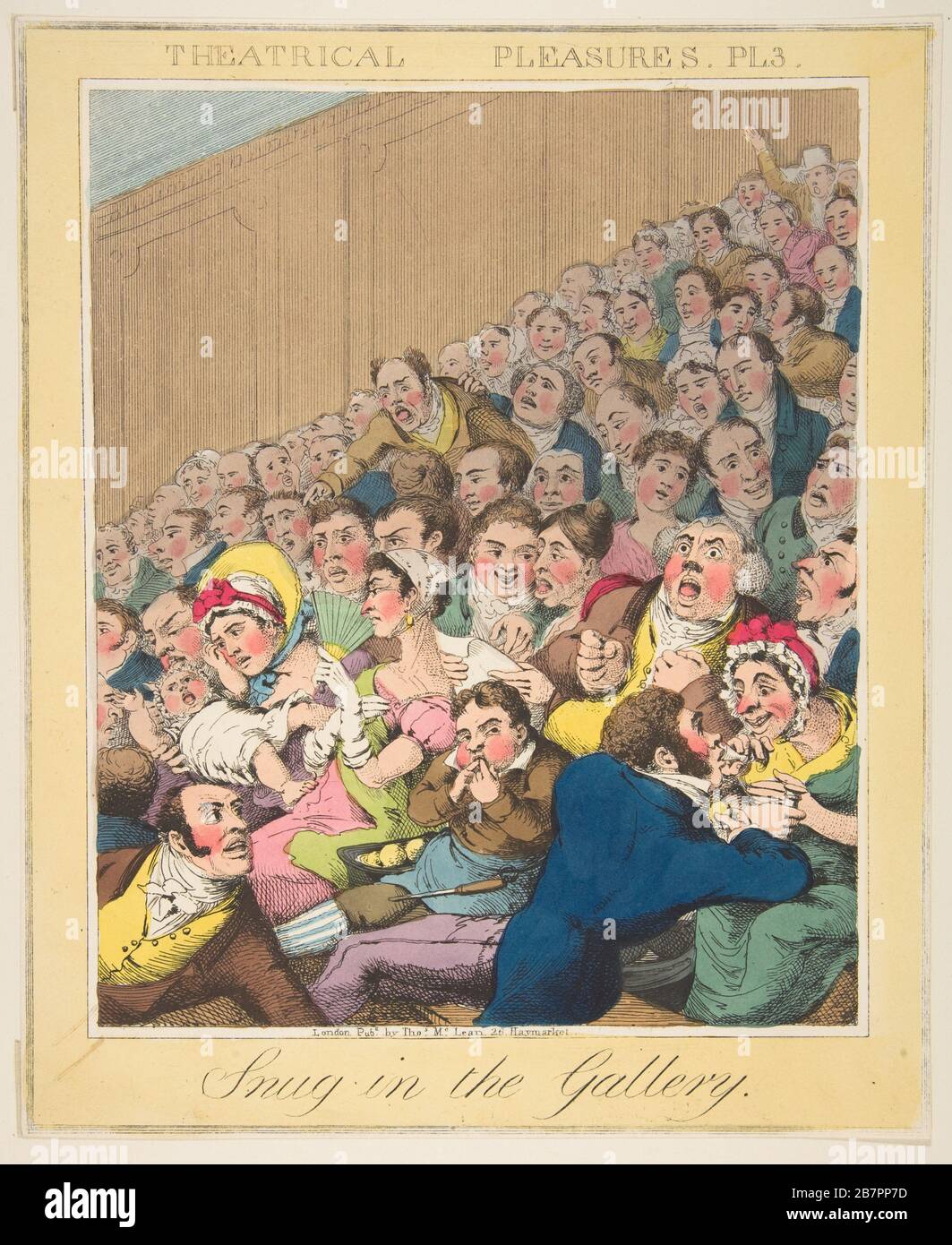Theatrical Pleasures, ( Snug in the Gallery, Plate 3), ca. 1835 Stock ...