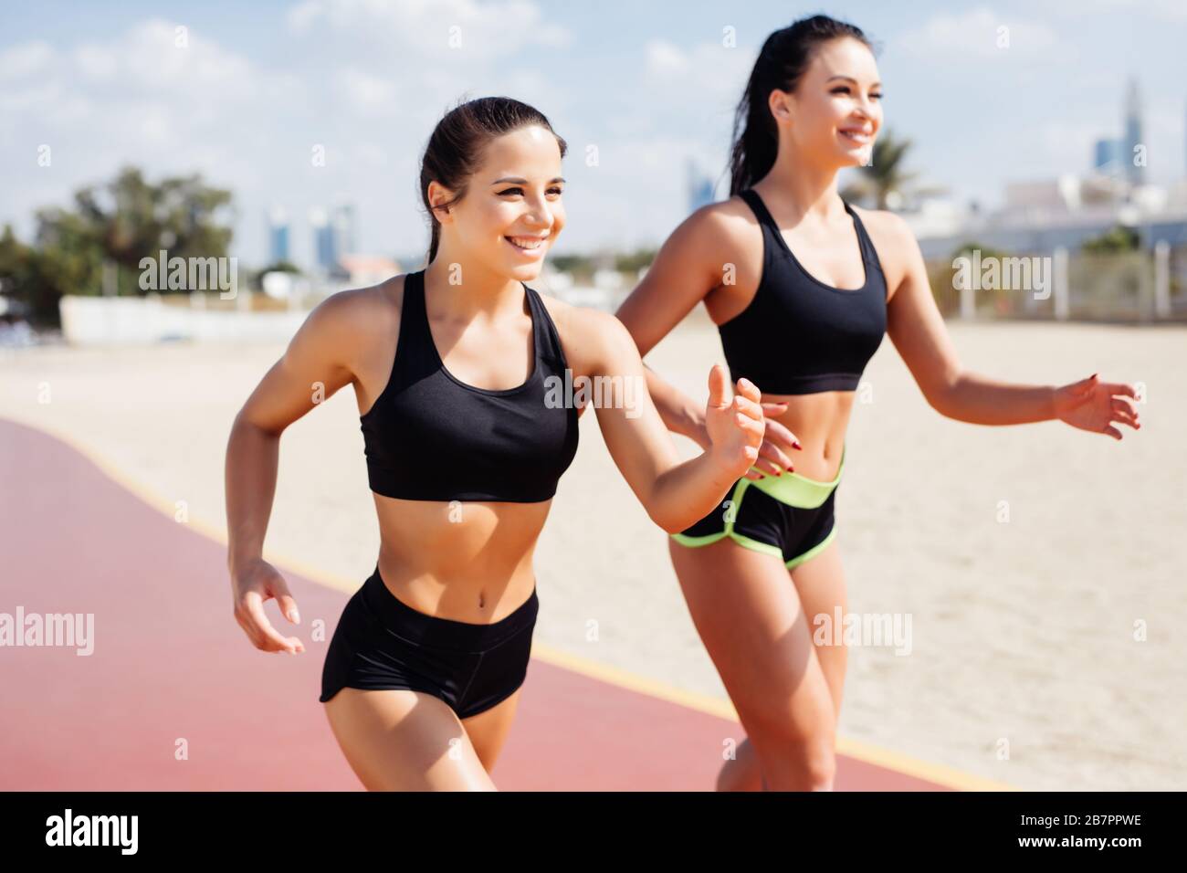 women running jogging training happy 