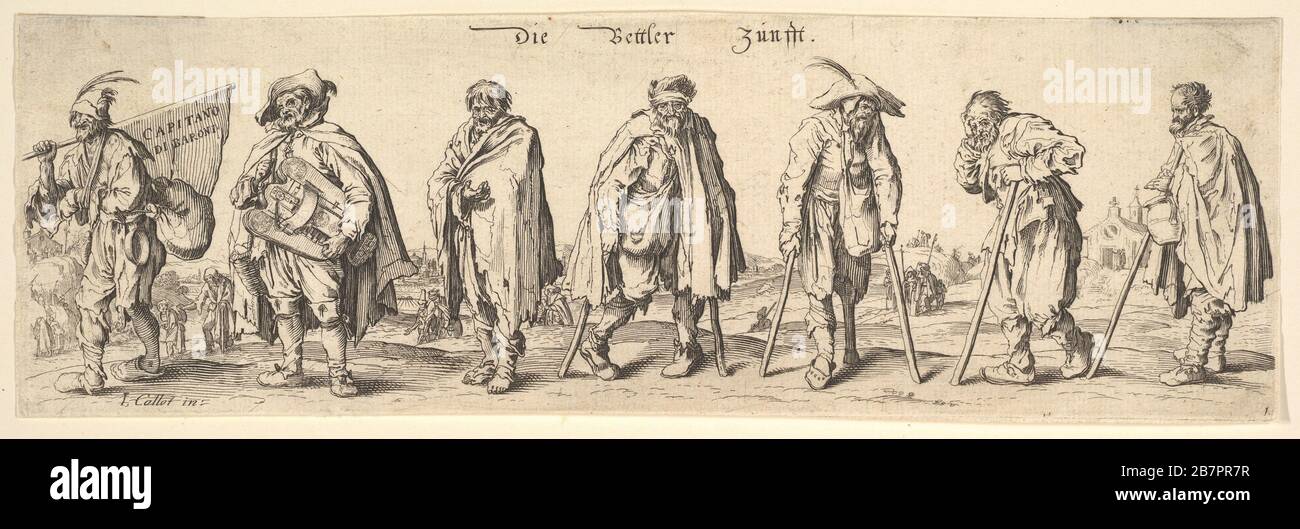 Die Bettler Zunfft (The Seven Beggars), 1630. Stock Photo