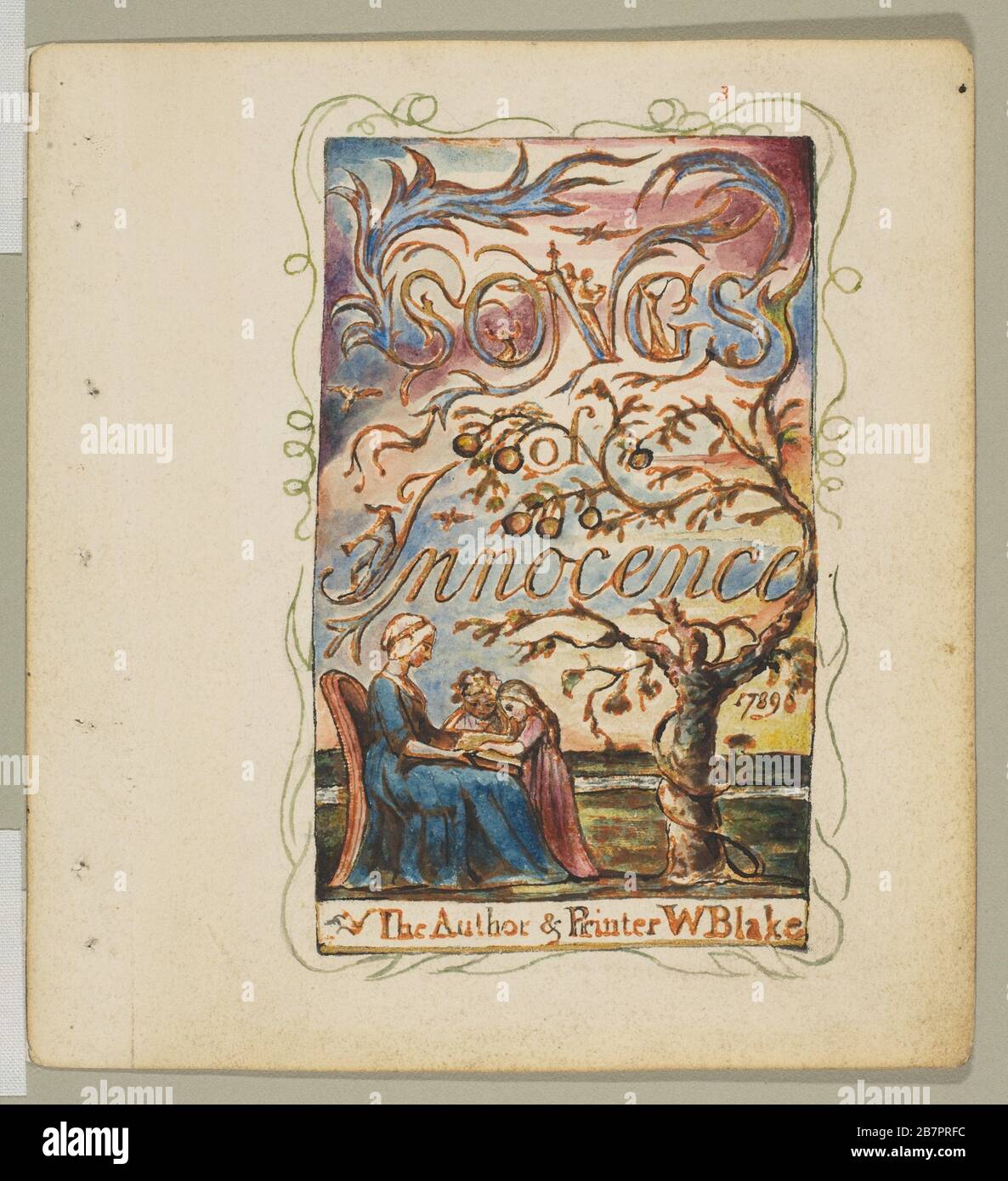 アート・デザイン・音楽 William Blake's Commercial Book Illustra William Blake, Songs of Innocence, Title Page, painting