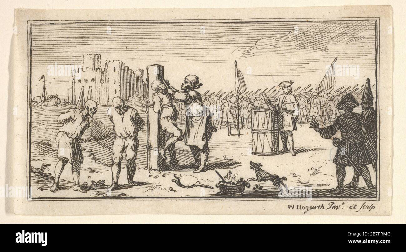 Cutting Off the Nose (Modern Military Punishments), after 1725. Stock Photo
