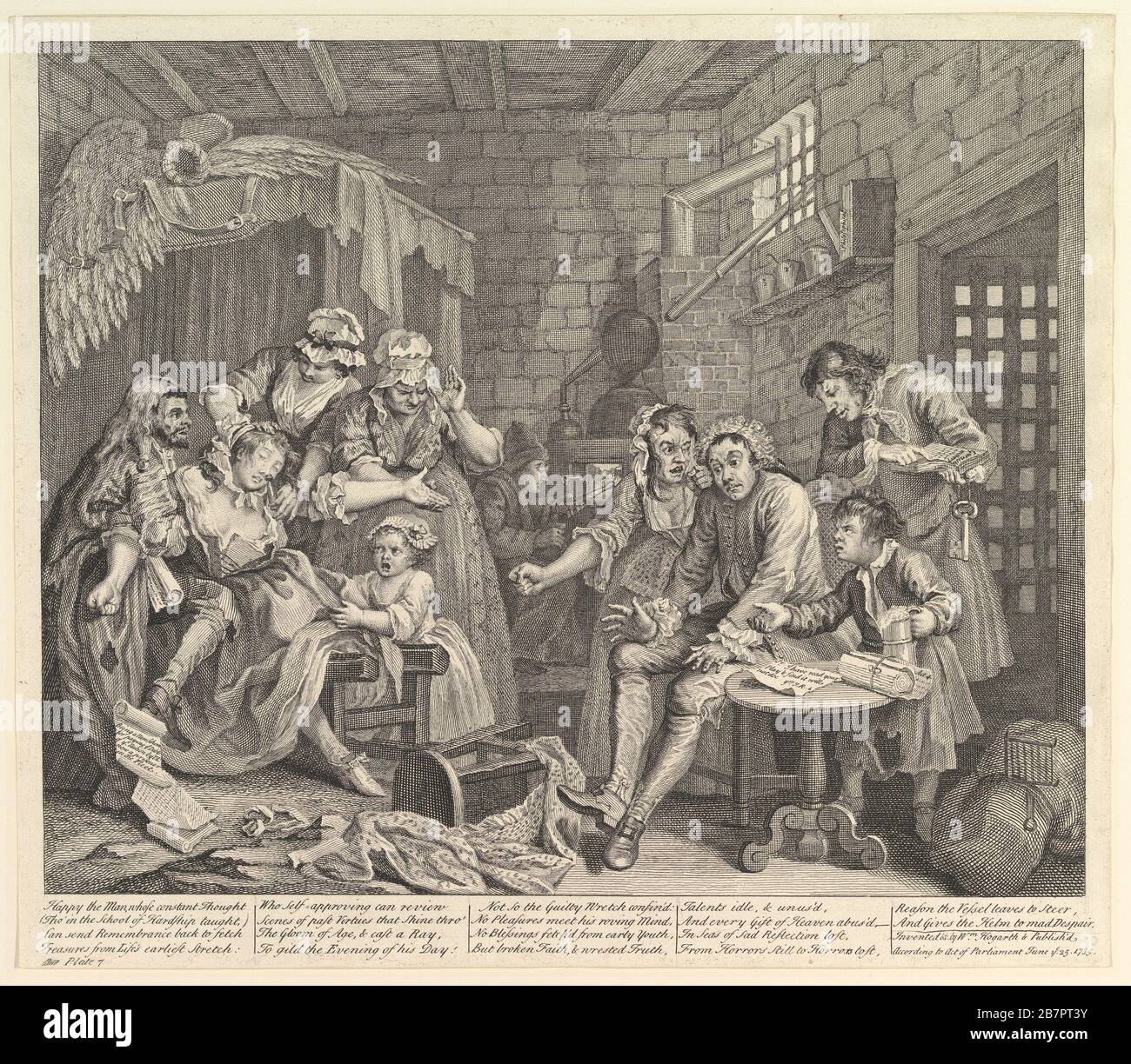 A Rake's Progress, Plate 7, June 25, 1735 Stock Photo Alamy