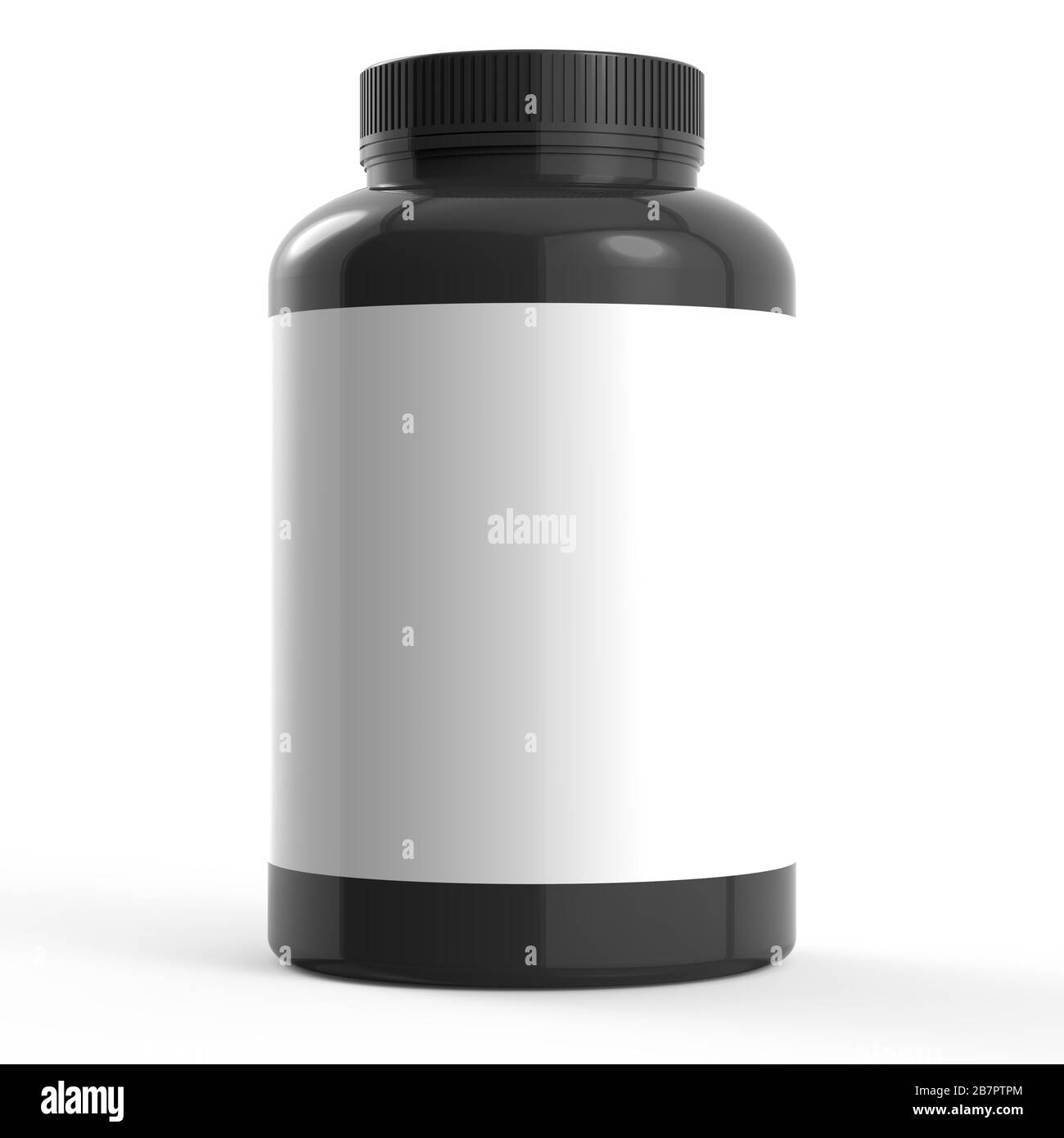 3d Illustration, Black bottle mock-up on white background Stock Photo ...