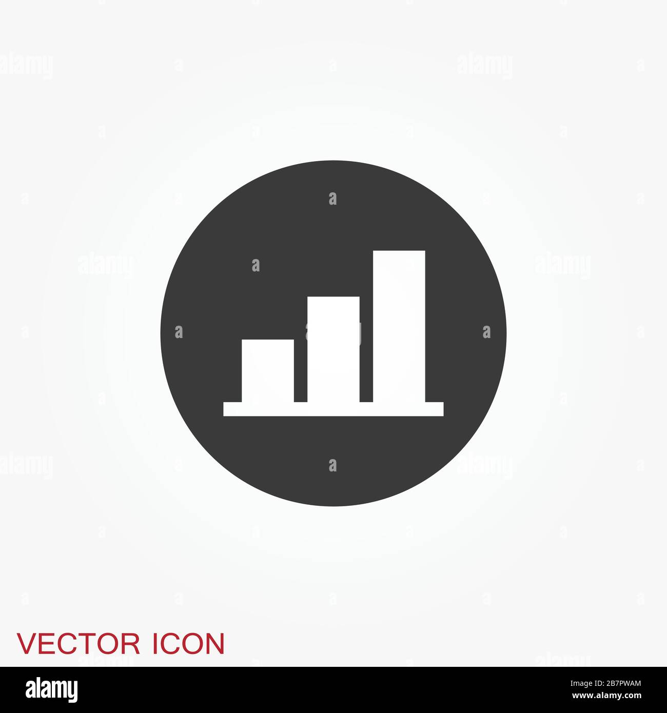 Investments icon. Graph growth graphics vector icon isolated on background Stock Vector