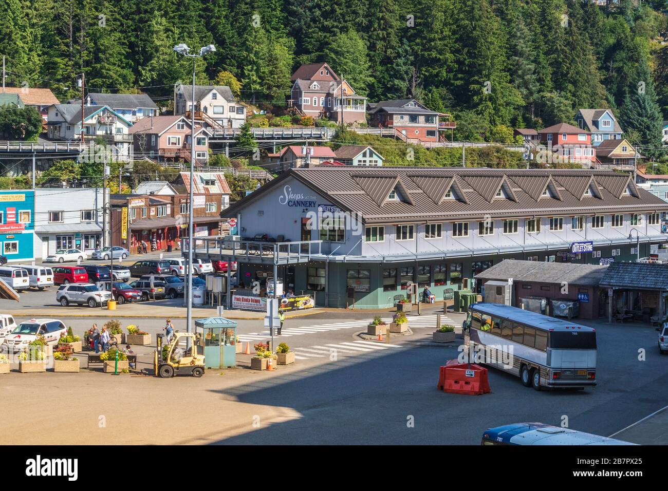 Ketchikan, Alaska, Cruise ship port and dock. Popular tourist area. Stock Photo