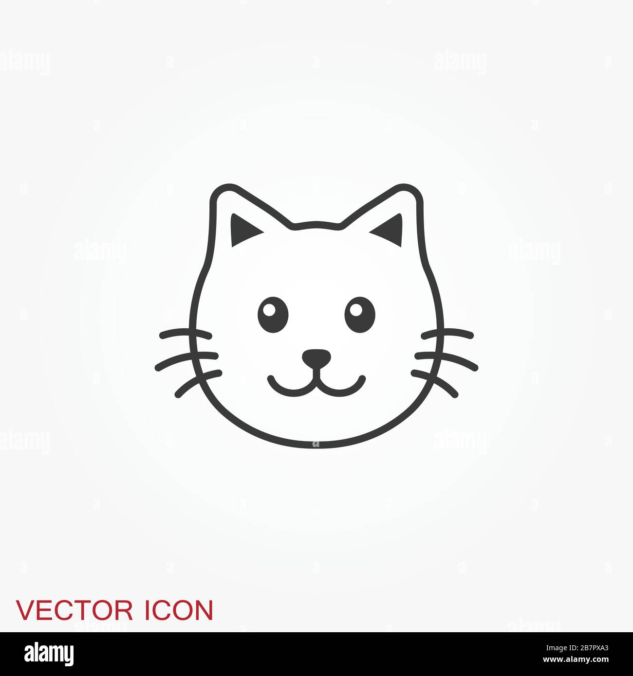 Cat simple icon black and white Royalty Free Vector Image