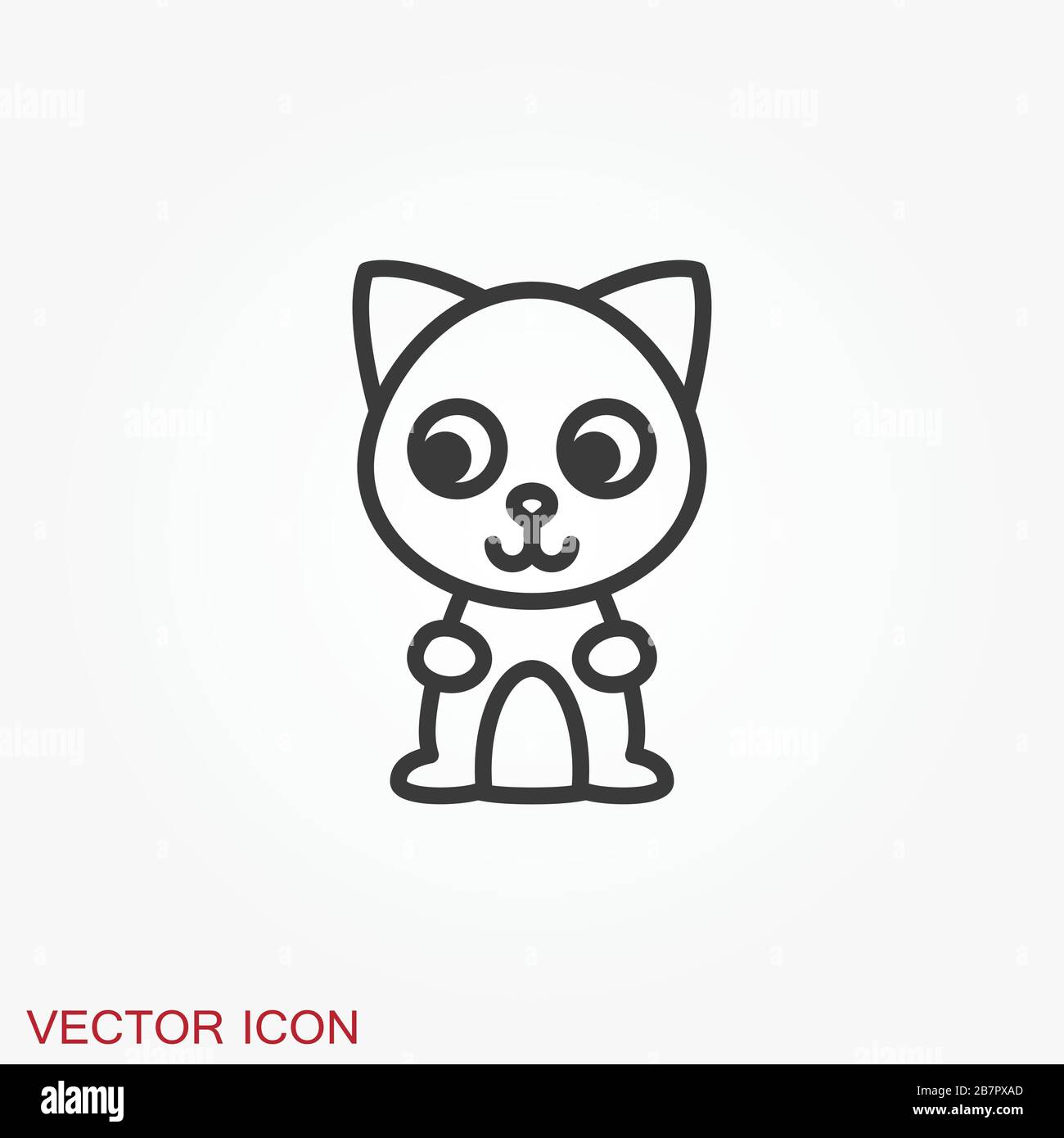 Kitty Vector Icon. Cat symbol isolated on background Stock Vector