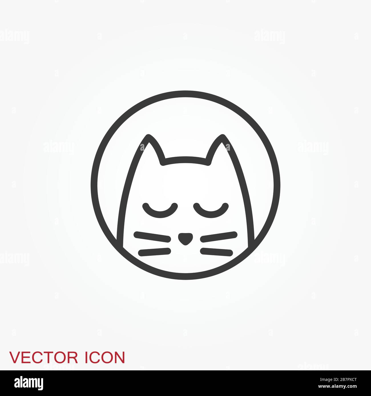 Cute cat icon line symbol. Isolated vector illustration of kitten