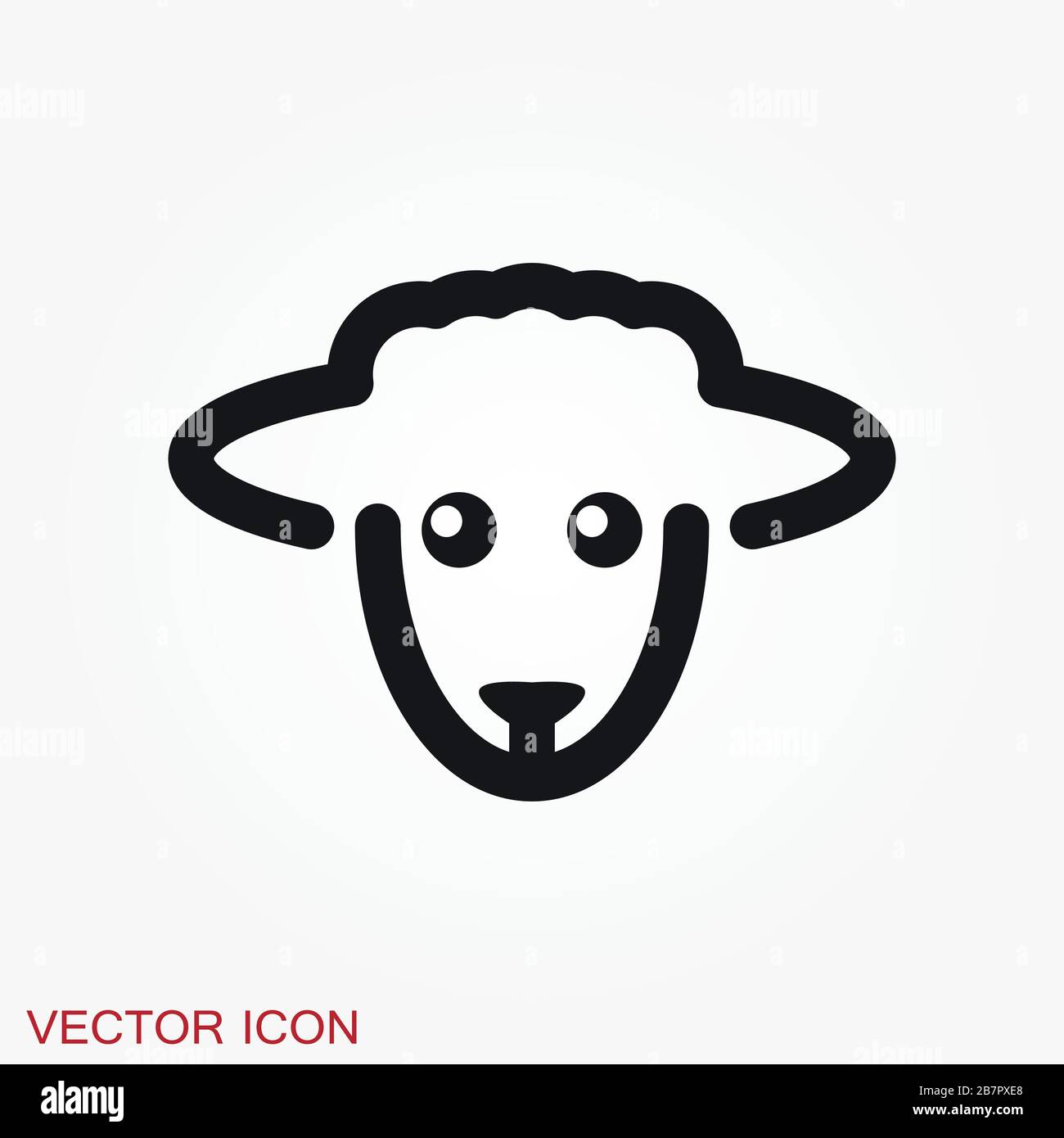 Lamb vector icon. Symbol of sheep on a background Stock Vector Image