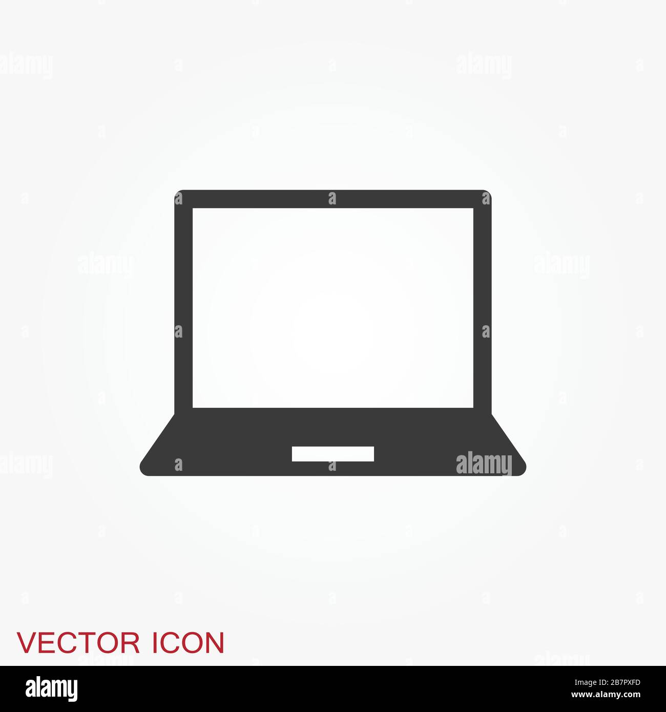 Laptop vector icon, vector illustration, flat design Stock Vector