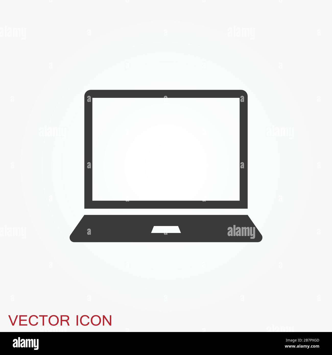 Laptop vector icon, vector illustration, flat design Stock Vector Image ...